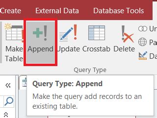 Image result for Append Query Access
