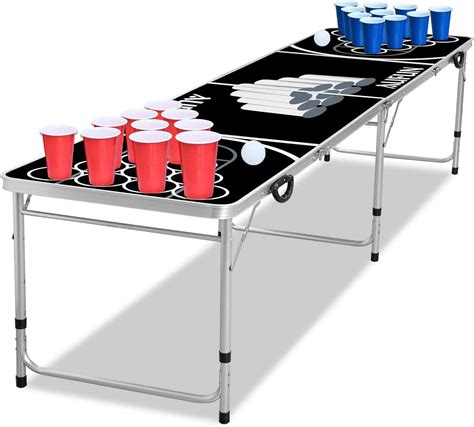 Beer Pong Table - with 100 cups, 5 balls, 242x62 cm black | Beer-tap ...