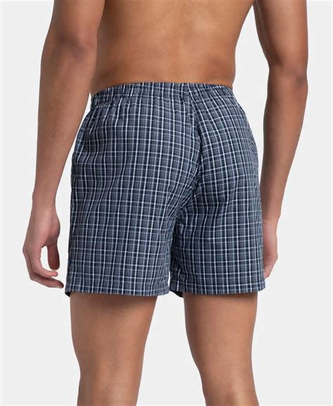 Buy Super Combed Mercerized Cotton Woven Checkered Inner Boxers with ...