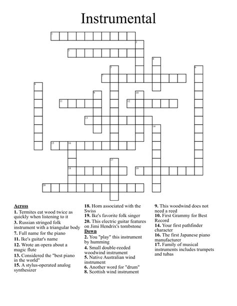 Stringed Indian Instruments Crossword at Pablo Joyce blog