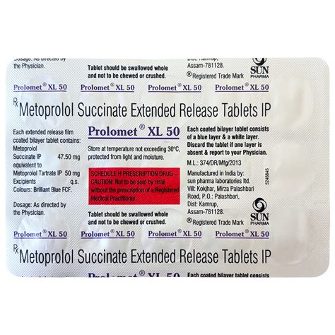 Prolomet XL 50 Tablet | Uses, Side Effects, Price | Apollo Pharmacy