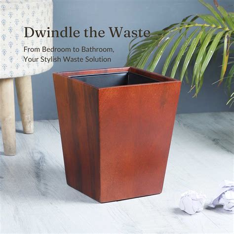 Buy Solid Wood Dwindle Wastebasket from Mahogany Collection Online ...