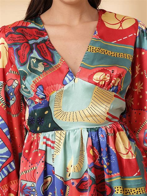 Multi Floral Print High-Low Top – CINK