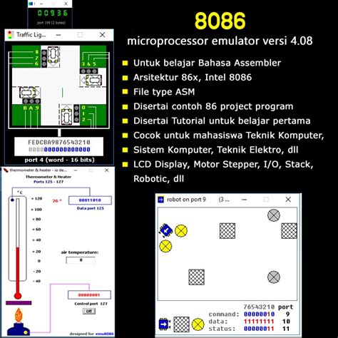 Rezultat imagine pentru Emu8086 Robot Code