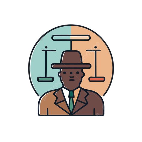Lawyer Illustration Icon I Created Vector, A Lineal Icon Depicting Jim Crow Laws On White ...