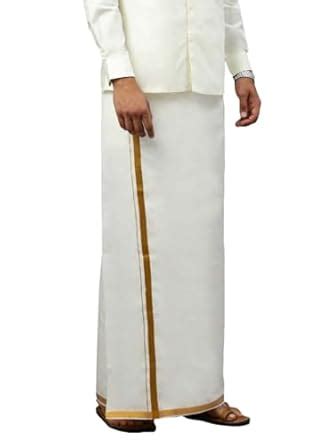 RAMRAJ trending cotton solid adjustable dhoti for men(OS ; Cream/Cream ...