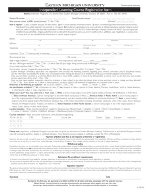Fillable Online Independent Learning Registration Form PDF - Continuing ...