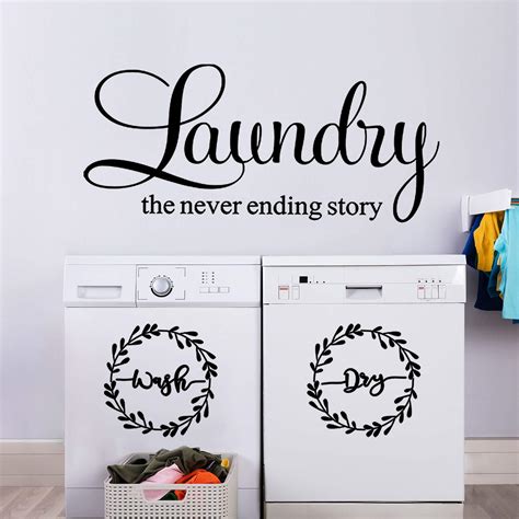 Laundry Room Vinyl Wall Decal Wash Dry Vinyl Laundry Stickers ...