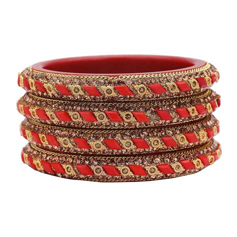 Sukriti Rajasthani Contemporary Red Kada Seep Acrylic Bangles for Girl ...