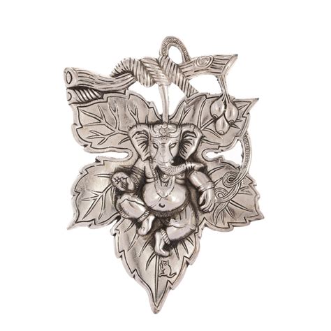 Handcrafted Metal wall Hanging of Lord Ganesha on Creative Leaf ...