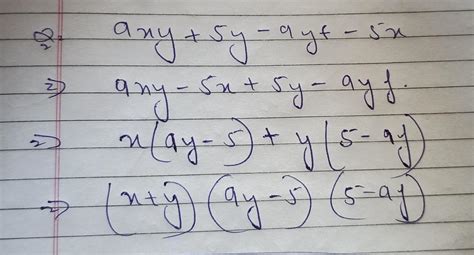 Factorise 9xy + 5y-9yf - 5x - Brainly.in