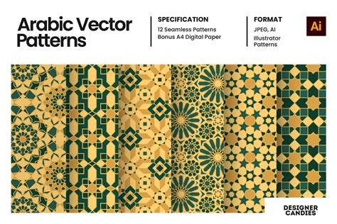 Arabic Patterns [JPEG, AI] - DesignerCandies