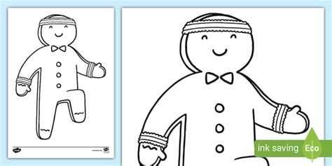 Gingerbread Man Marching Colouring Sheet, Colouring Activity