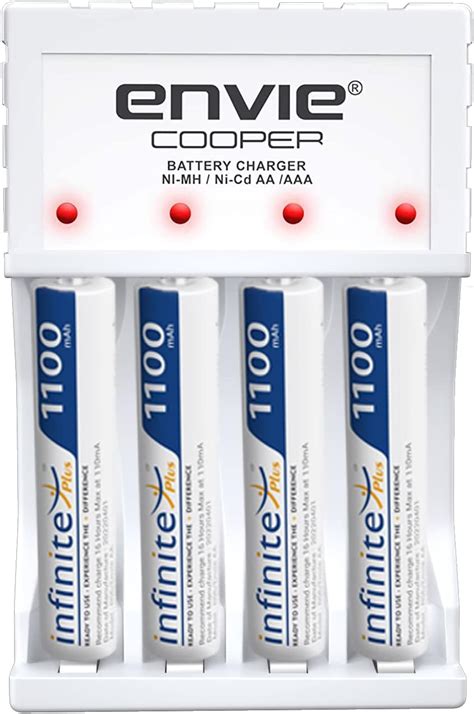 ENVIE® (ECR20MC+4xAAA1100) Cooper Standard Rechargeable Battery Charger ...