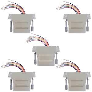 Jienk DB25 to RJ45 Modular Serial Adapter, RS232 DB25 to RJ45 Female ...