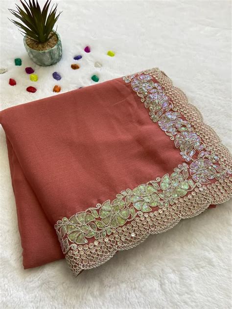 Maasari Shimmer Sitara Fabric sarees with Beautiful Embroidery ...