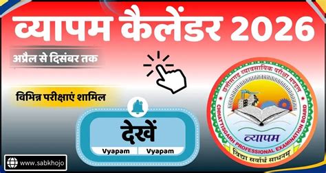 छ.ग. व्यापम परीक्षा कैलेंडर (अप्रैल से दिसंबर 2026 तक) जारी | Cg Vyapam ...