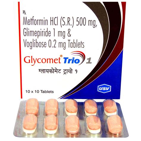 Glycomet Trio 1 Tablet | Uses, Side Effects, Price | Apollo Pharmacy