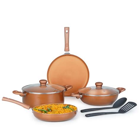 Buy Kreme Sonet 8pcs Induction Bottom Non-Stick Coated Cookware Set ...