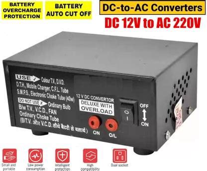 Divinext 12V DC to 220V AC Converter DC to AC Charger 12 Volt Solar ...