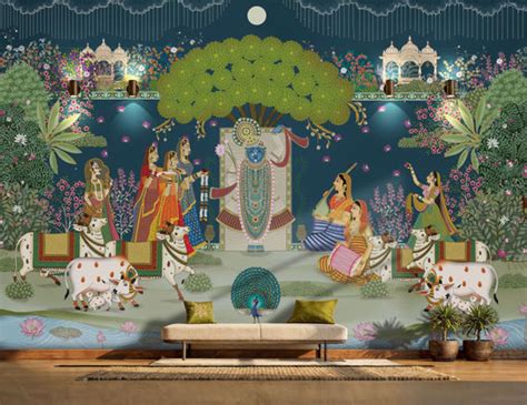 Pooja Room Wallpaper | Mandir Backdrop & Spiritual Wallcoverings by ...