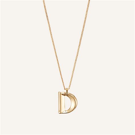 14k Gold Plated Monogram Necklace - D