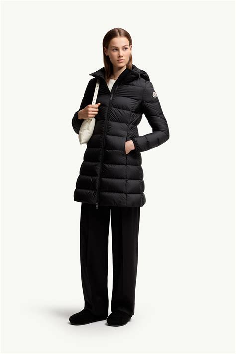 Black Gie Hooded Long Down Jacket - Long Jackets & Parka for Women ...