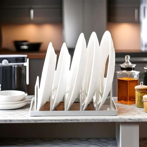 INTENSE ART Metal Plate Stand for Kitchen Cabinet/Plate Rack Organizer ...