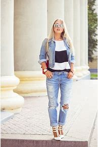 Image result for Fall Outfits with Denim Jacket