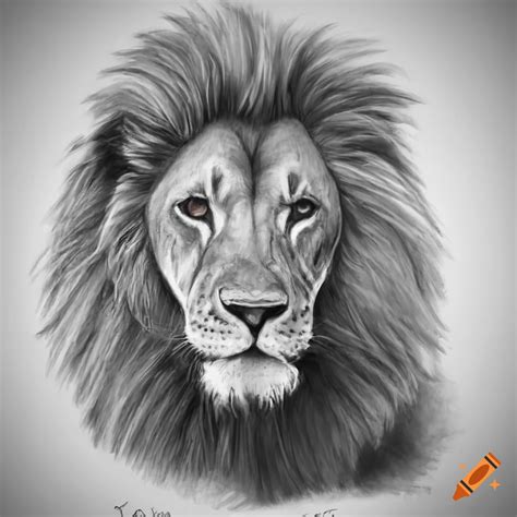 Lion Face Pencil Drawing