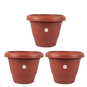 CEC 10 inch Heavy Duty Plastic Garden Planters Plant Container Set ...