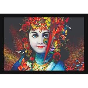 Mad Masters Lord Shri Krishna Painting Aesthetic Hanging Photo Frame ...