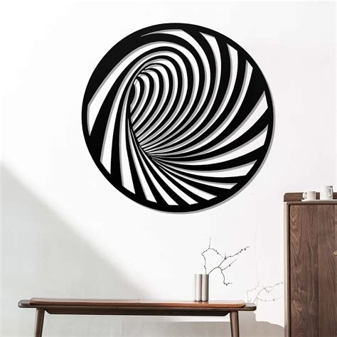 Buy Eddy Geometric Black Metal Wall Art Decor, 12in Modern Abstract ...
