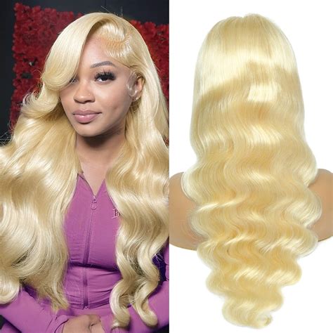 Amazon.com : 613 Lace Front Wig Human Hair 13x4 Transparent Lace Blonde ...