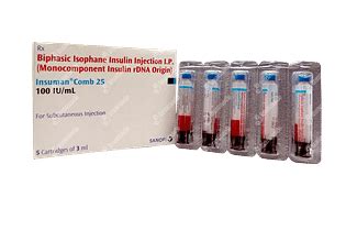 Insuman Comb 25 100 IU Cartridge 5*3 ML | Order Insuman Comb 25 100 IU ...