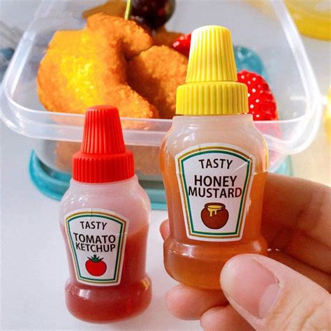 Buy Mini Ketchup Bottles, 25ml Refillable Condiment Squeeze Bottle ...