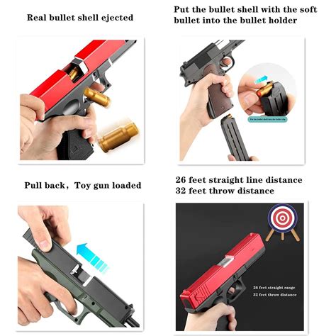 LASD Shell Ejection Soft Bullet Toy Gun,Toy Gun with Jump Ejectinging ...