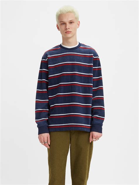 Men's Striped Crew Neck Sweatshirt – Levis India Store