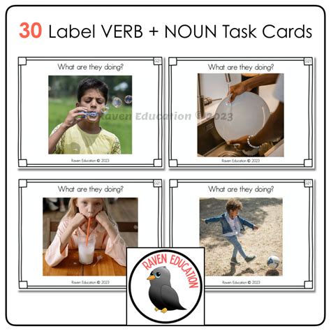 Noun Verb Combination Pictures – Printable PDF Template