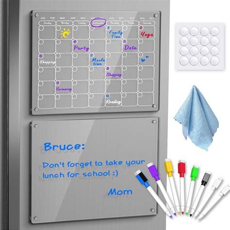 Amazon.com : SINPAN Acrylic Magnetic Dry Erase Calendar Board for ...