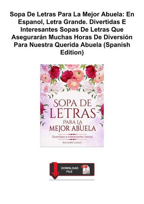 Kindle ️(online ️(PDF) Sopa De Letras Para La Mejor Abuela: En Espanol ...