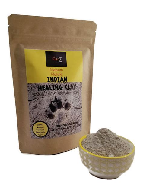 Buy genz indian healing clay | natural 100% calcium bentonite clay ...