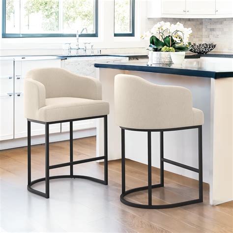 Dycanpo Metal Bar Stools with Back, Counter Height, Set of 2, Modern ...