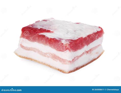Piece of Pork Fatback Isolated on White Stock Image - Image of organic ...