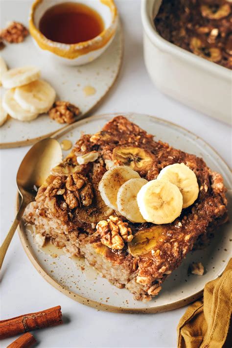 Banana Bread Baked Oatmeal - Eating Bird Food