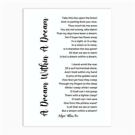 A Dream Within A Dream Poem By Edgar Allan Poe Art Print by Shark ...