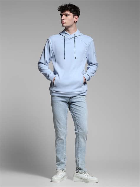 Light Blue Hooded Sweatshirt