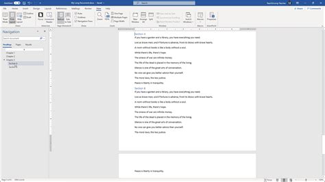 Image result for Creating a Navigation Window for Word