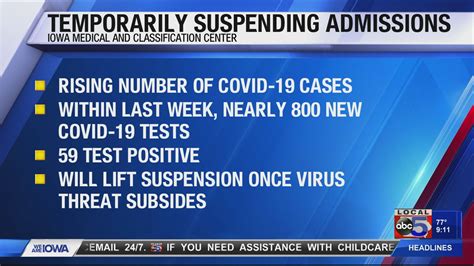 Iowa Medical and Classification Center temporarily suspends admissions ...