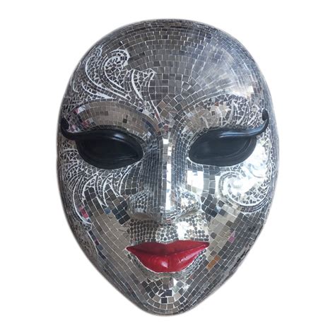 Handmade Fiberglass Mirror Mosaic Masks For Decor and Event — Bharat ...